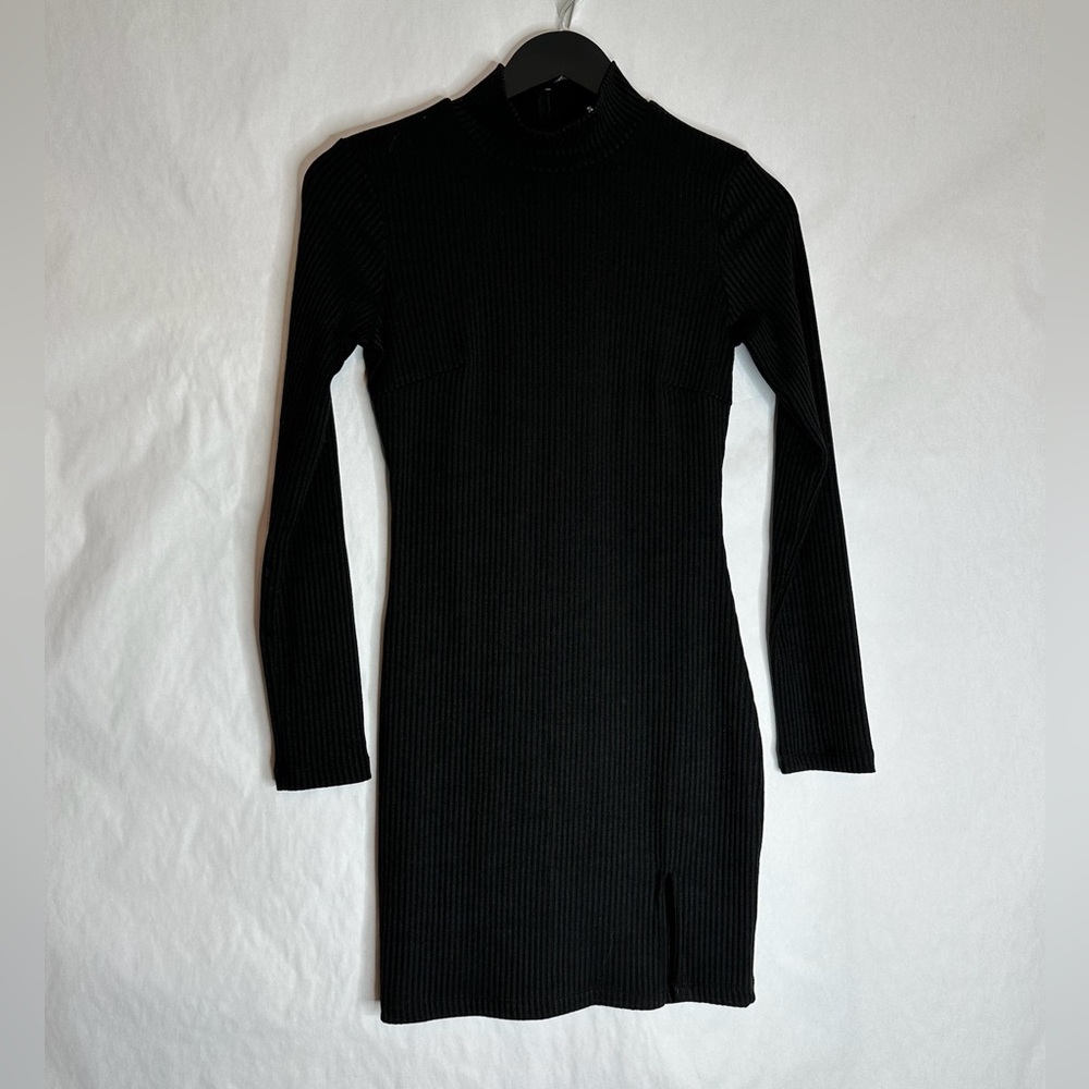 Princess Polly Kehlanae Ribbed Mini Dress in Black Mock Neck Size US 2 - Picture 9 of 15